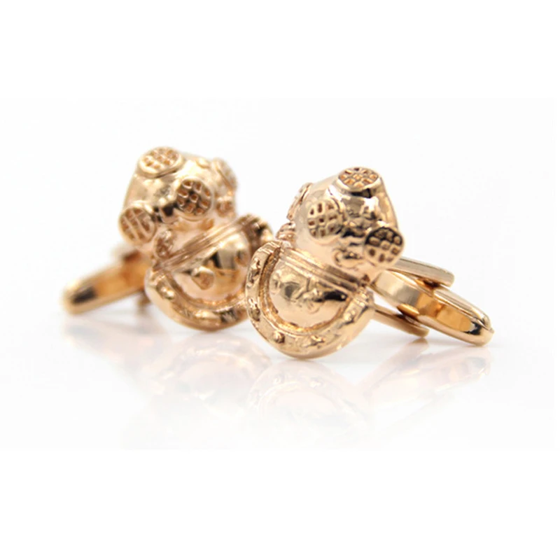 

High Quality Rose Gold Color Diving Masks Style Cuff Links Fashion France Shirt Cufflinks For Mens Charm Jewelry