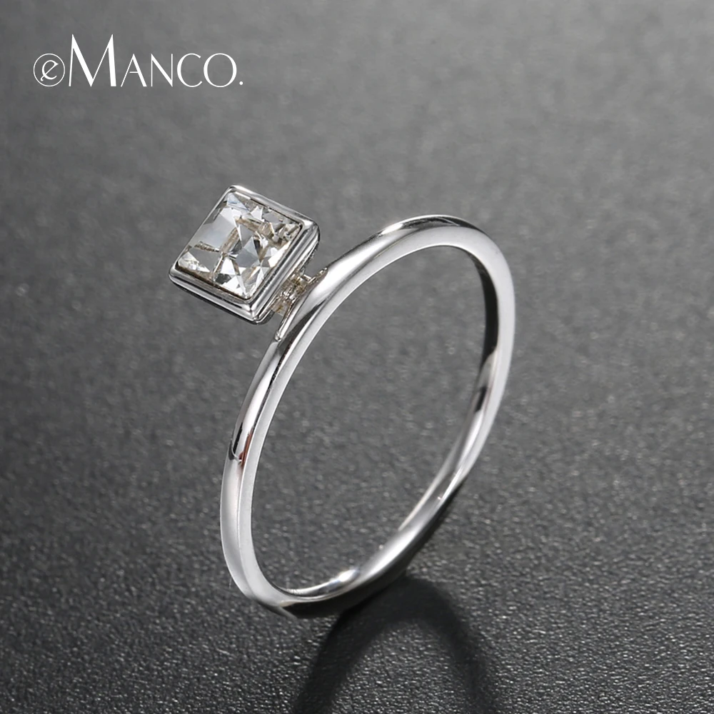 

e-Manco Authentic 925 Sterling Silver Finger Ring Wedding Rings for Women Trendy Zircon Rings Hot Gifts For Women