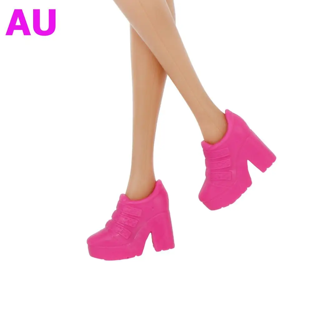 Высокое качество Милая обувь смешанных Стиль Вечеринка одежда босоножки на высоком каблуке повседневные ботинки аксессуары для куклы Барби игрушки для детей - Цвет: AU