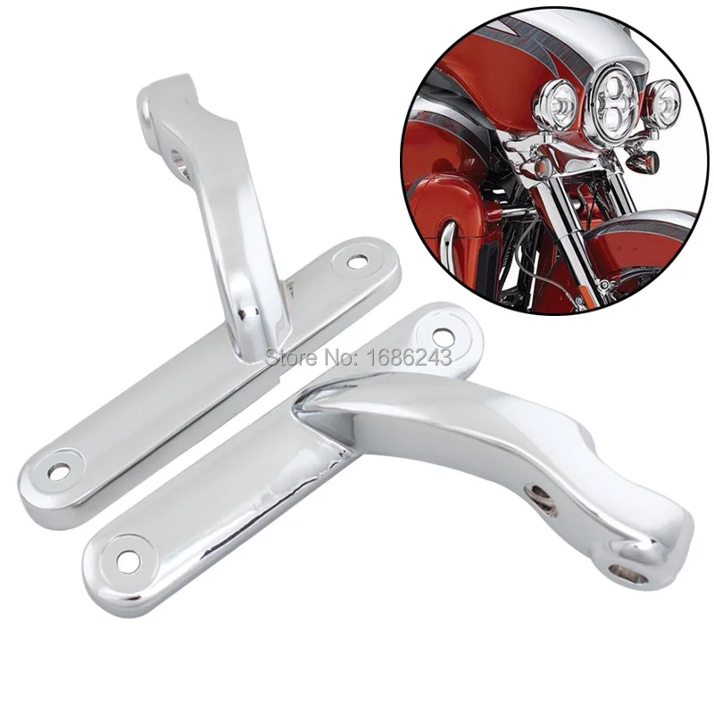 Motorcycle Chrome Auxiliary Lighting Brackets Kits Fits For Harley
