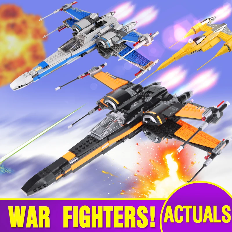 

From Spain DHL 05004 05060 05029 Star Series First Order The 79102 Poe's X Fighter wing Set Building Blocks Kids Christmas Toys