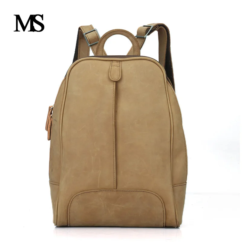 

Fashion Men Backpack High Quality Youth Cow Leather Backpacks for School Crazy Horse Leather Shoulder Bag Bagpack mochila TW2006