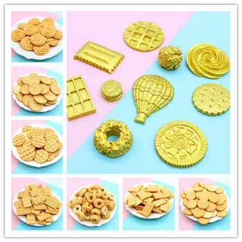 

golden Kawaii Resin Simulation Miniature Donuts,cookies Resin Flat Back Cabochon for cake Decoration, DIY, Scrapbooking
