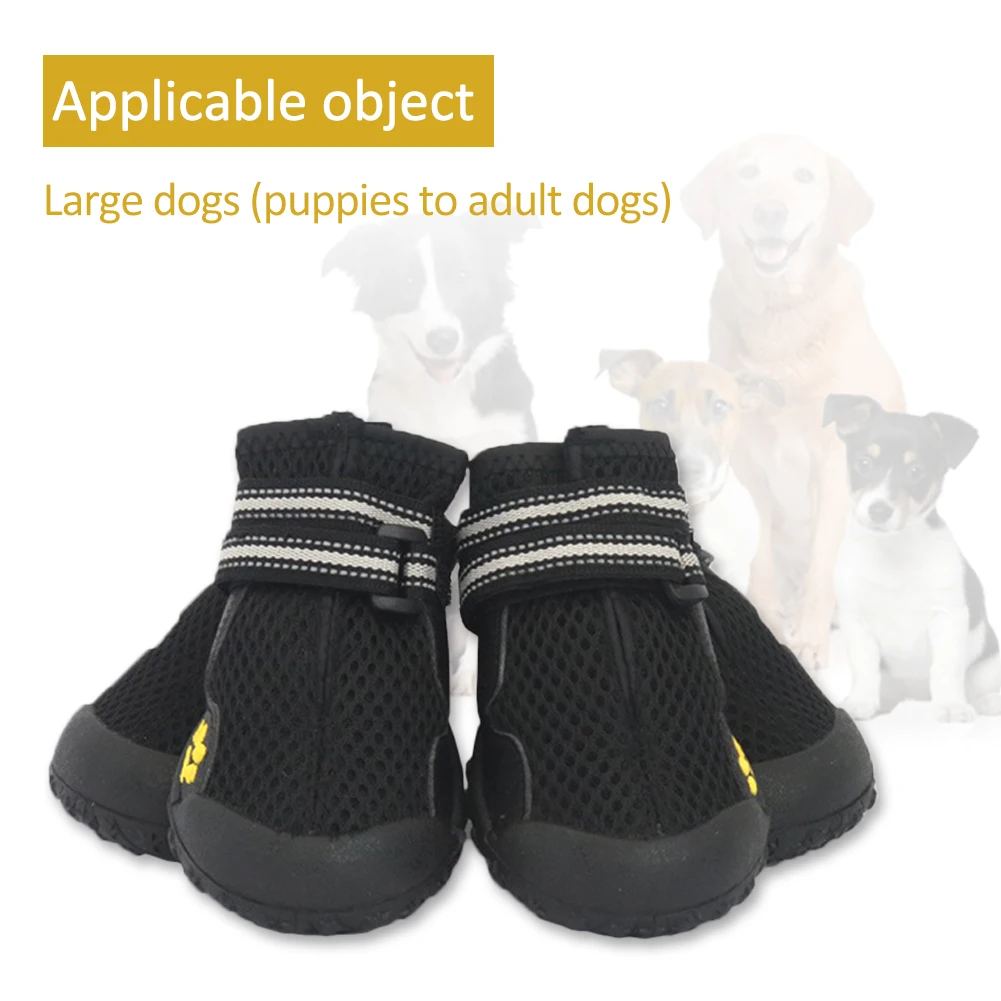 4 шт Водонепроницаемая Обувь для собак для бега на открытом воздухе, непромокаемые сапоги для домашних животных с твердой нескользящей подошвой для Лабрадора, Хаски, средних и больших собак