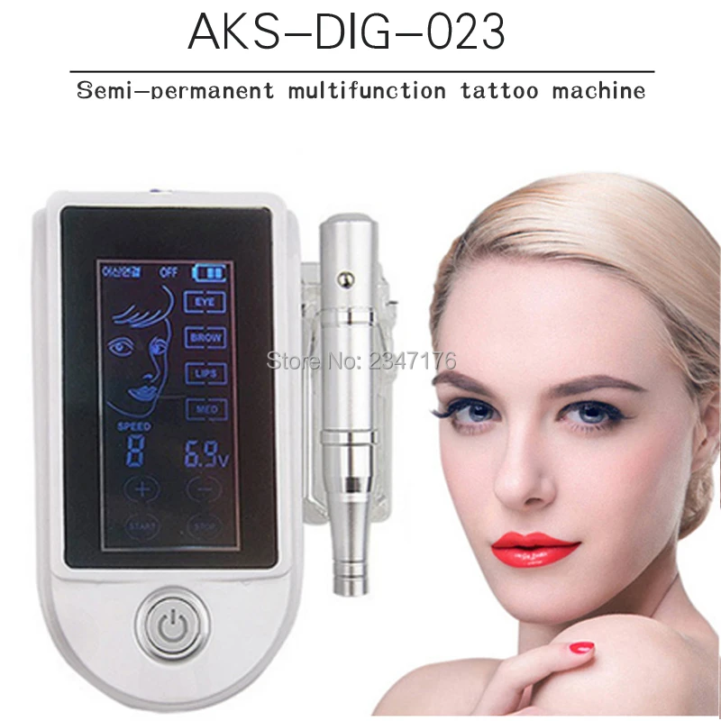 

1 Set electric digital permanent makeup machine tattoo kit eyebrow/lips/eyeliner/MTS tattoo machine with 10pcs micro needle
