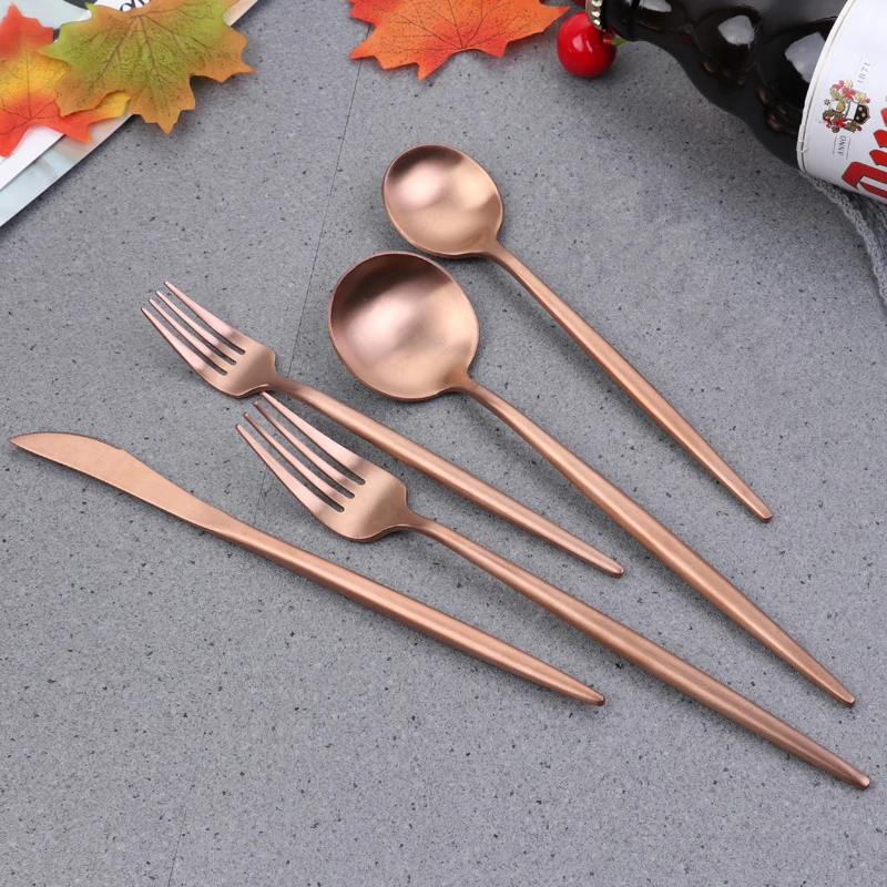KuBac-20-Pieces-Gold-Cutlery-Set-Matte-Black-Dinnerware-Set-Forks-Knives-18-10-Stainless-Steel (2)