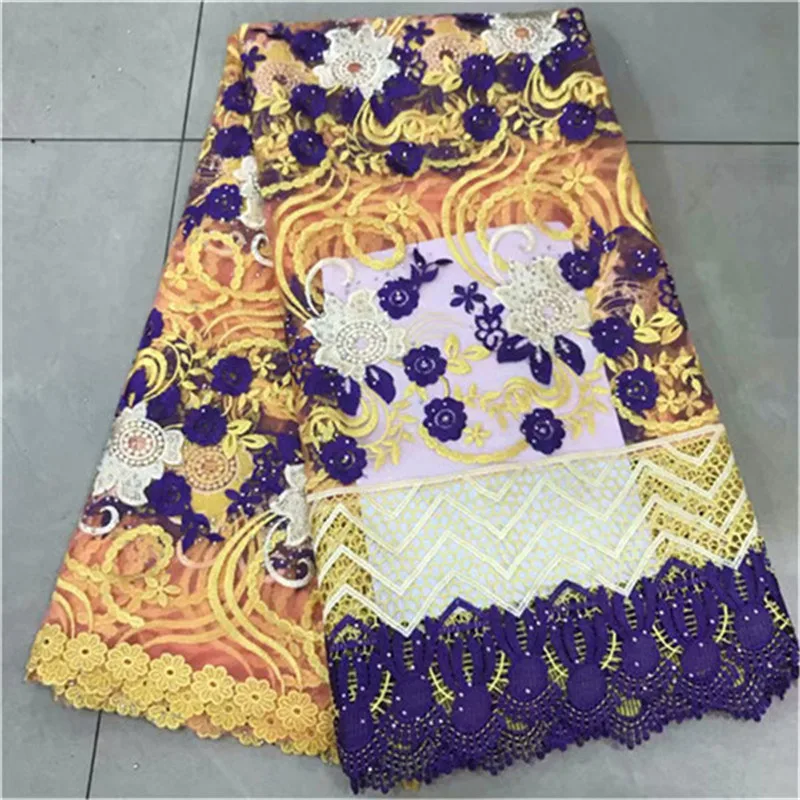 

2019 Latest French Nigerian Lace Fabrics High Quality Milk Silk African Laces Fabric Wedding French Tulle Lace 5yards