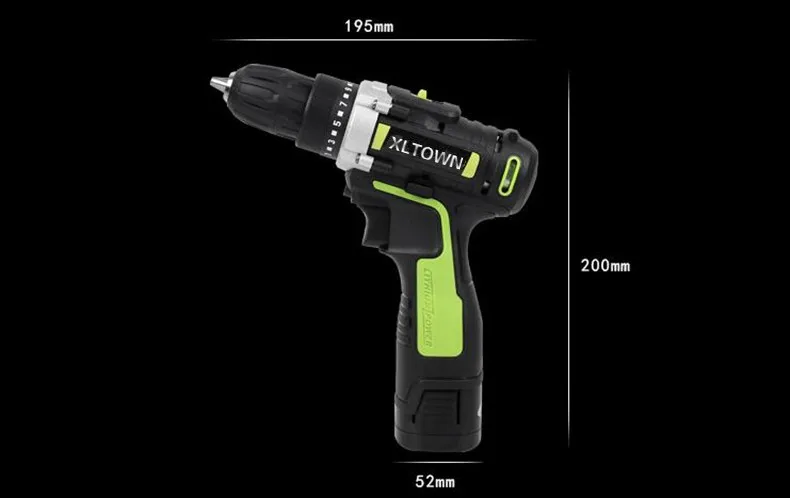 XLTOWN 12/16. 8/21v аккумуляторная электрическая дрель Перезаряжаемые литий Батарея многофункциональная электрическая отвертка Мощность инструменты сверла по металлу