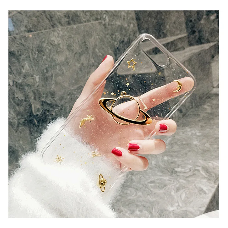 

Kuutti Squishy Women Clear Black Luxury Golden Space Glitter TPU Silicone Shockproof Phone Cases for iPhone 6 6s 7 8 Plus X XS