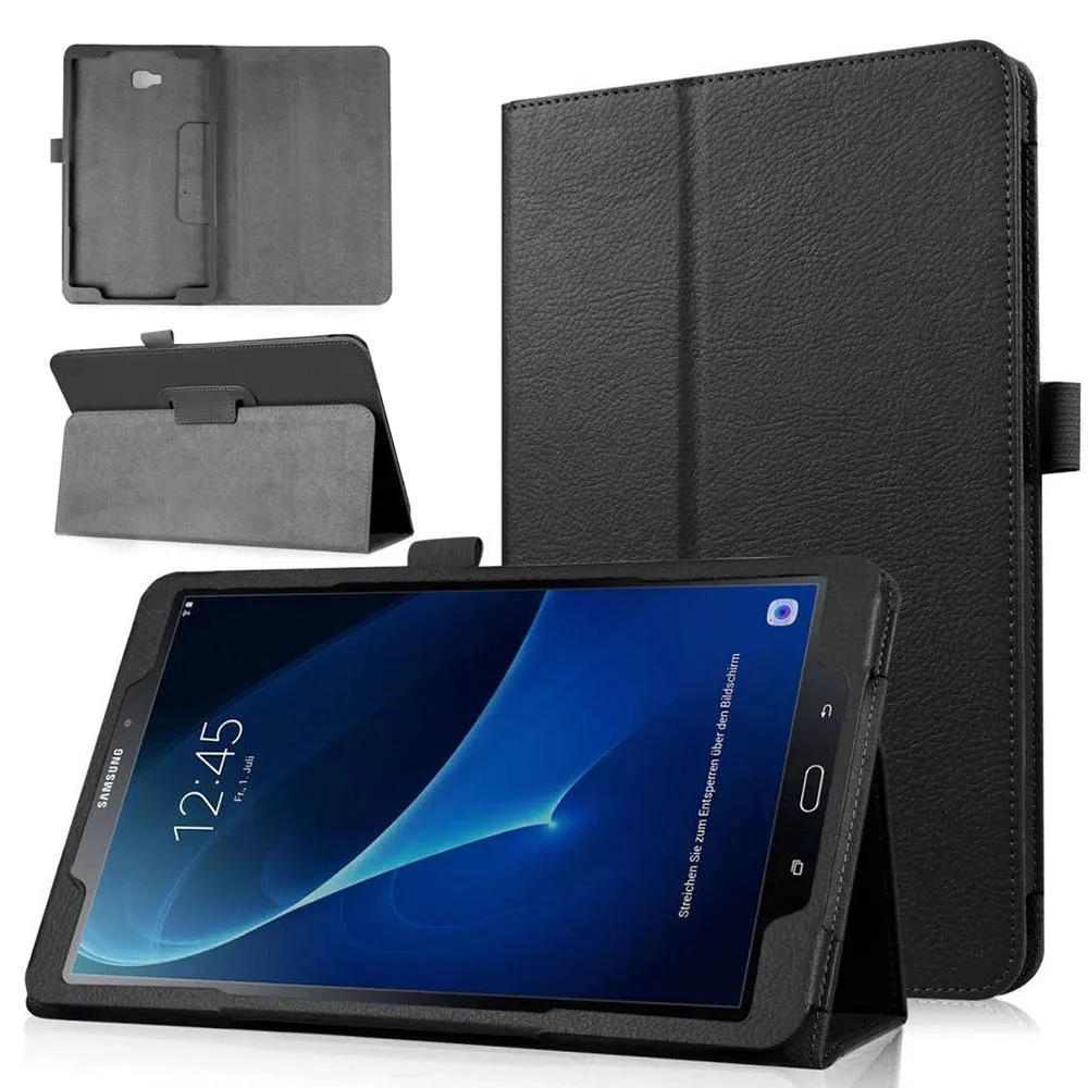 Чехол для Samsung Galaxy Tab E NOOK 9,6 SM-T560 SM-T567V Tab E Verizon 9,6 дюймов кожаный флип-чехол с подставкой планшетный защитный чехол - Цвет: Black