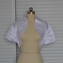 Женская свадебная шаль для невесты с коротким рукавом, белое сатиновое болеро, накидка, жакет, болеро, casamento