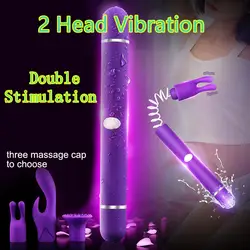 Двойной головкой вибратор AV Stick массажер для тела 5 Скорость сильная вибрация Женский Masturbator Вибрационный яйца взрослых Секс-игрушки для