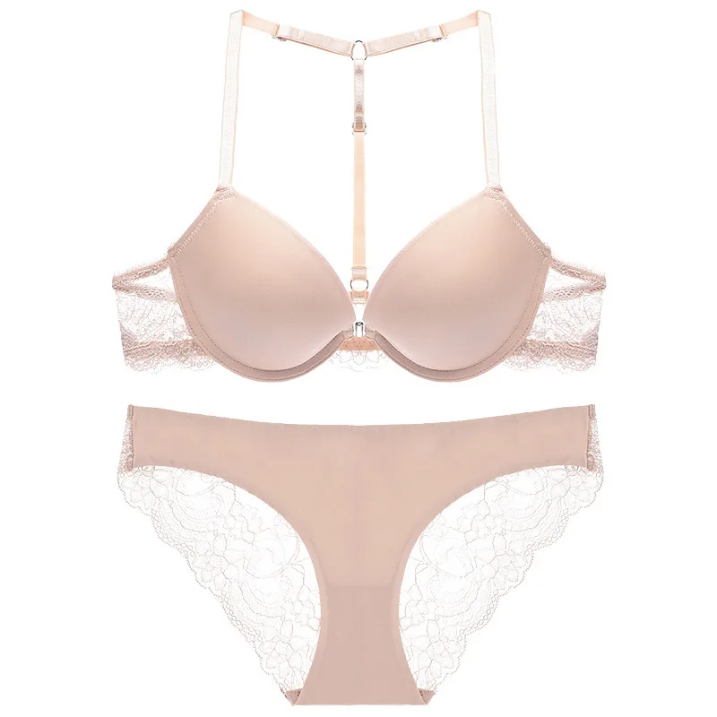 Beste Varsbaby Sexy Voorsluiting Y lijn bandjes Diepe V Push Up Vrouwen Bh Set