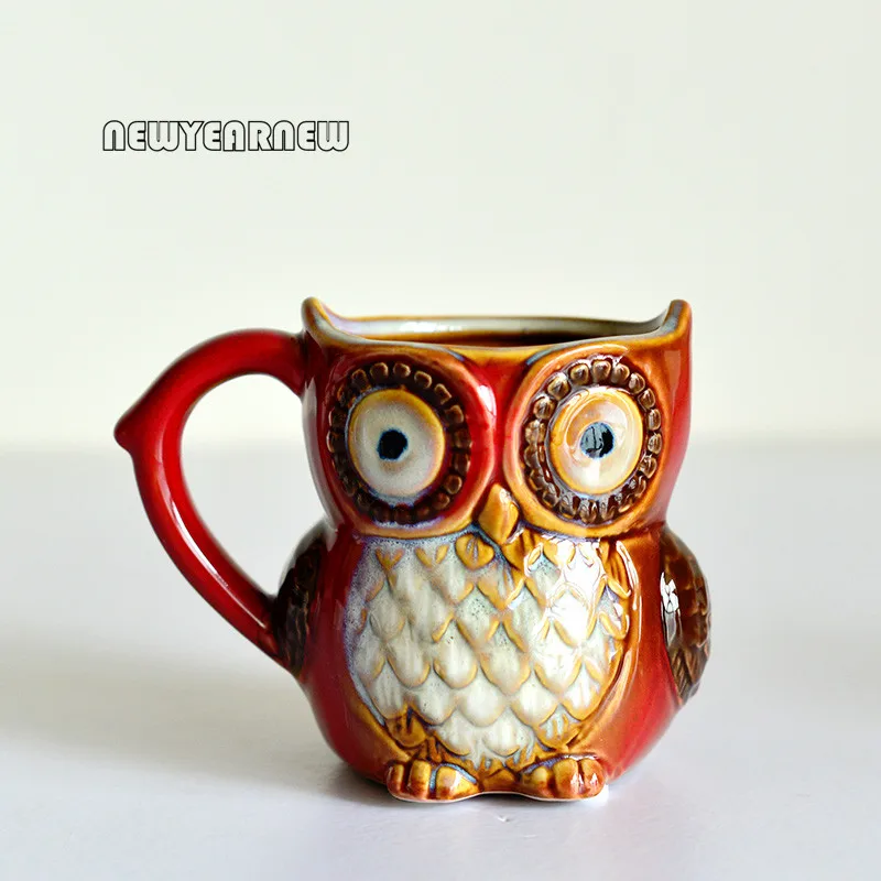 NEWYEARNEW Owl Cup Ceramic arts crafts Furnishing articles gifts Household items sitting room