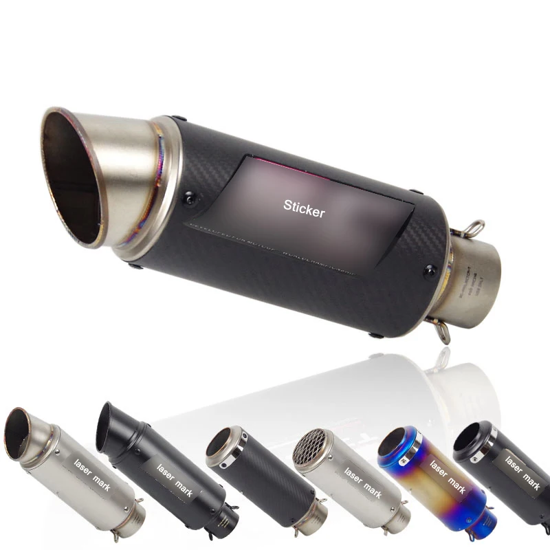 

245-300mm Universal Motorcycle Exhaust Muffler Pipe On Silp Modified 38-60.5mm Stainless steel Silencer Exhaust System