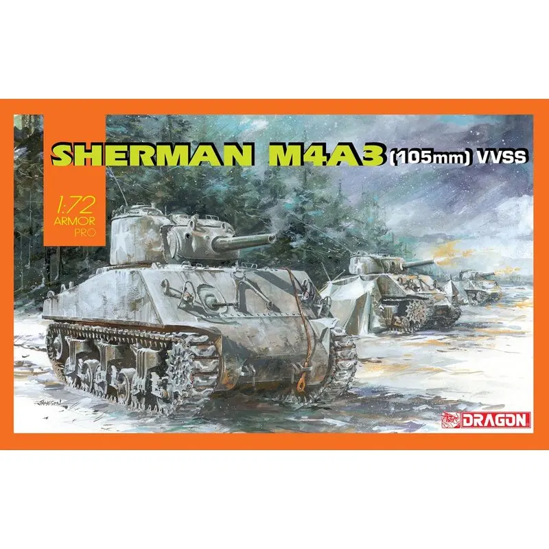 DRAGON 7569 1/72 Sherman M4A3 (105 мм) VVSS-набор моделей в масштабе | Игрушки и хобби