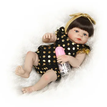 

Nicery 22inch 55cm Bebe Reborn Doll Hard Silicone Boy Girl Toy Reborn Baby Doll Gift for Children Yellow Dots Lovely Baby Doll