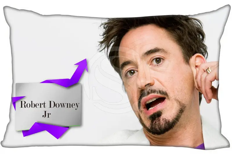 

Custom Pillowcase robert downey jr Bedding rectangle Zipper Pillow Throw Pillow Cover 45x35cm(One Side) Nice gift