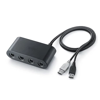 

1pc 4 Ports GameCube Controller Adapter Accessories for Switch/Wii U/PC Black for Multi-Player Games