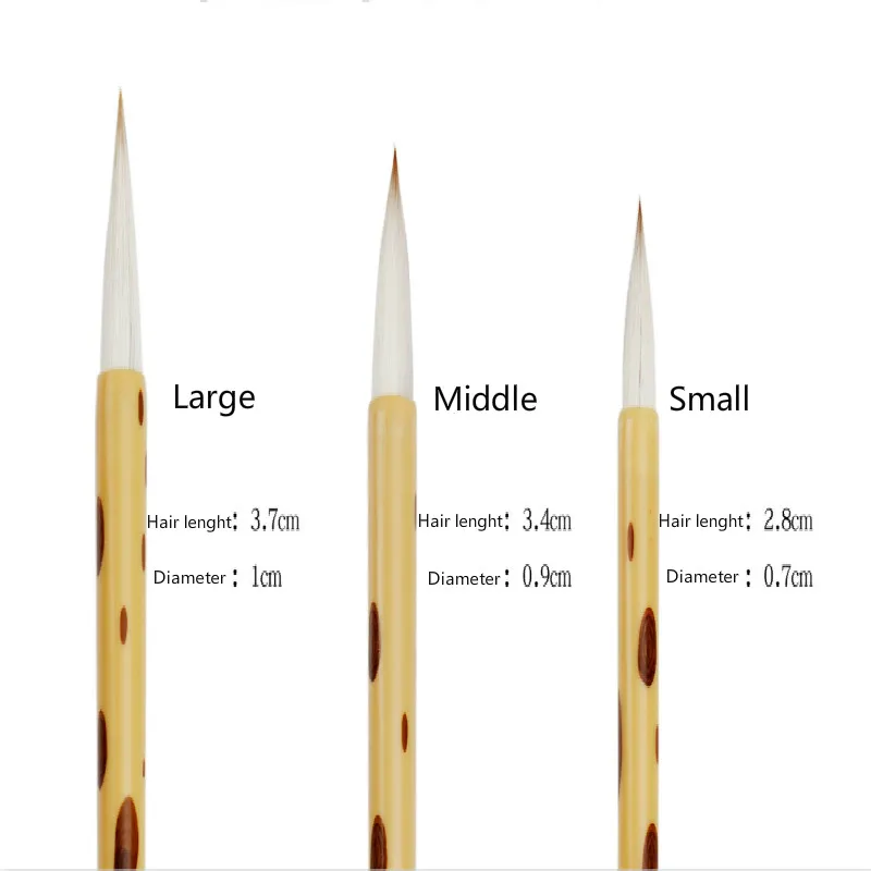 3 шт./компл. множество волокон китайская кисть для письма большая средняя небольшая обычная для письма кисть для письма