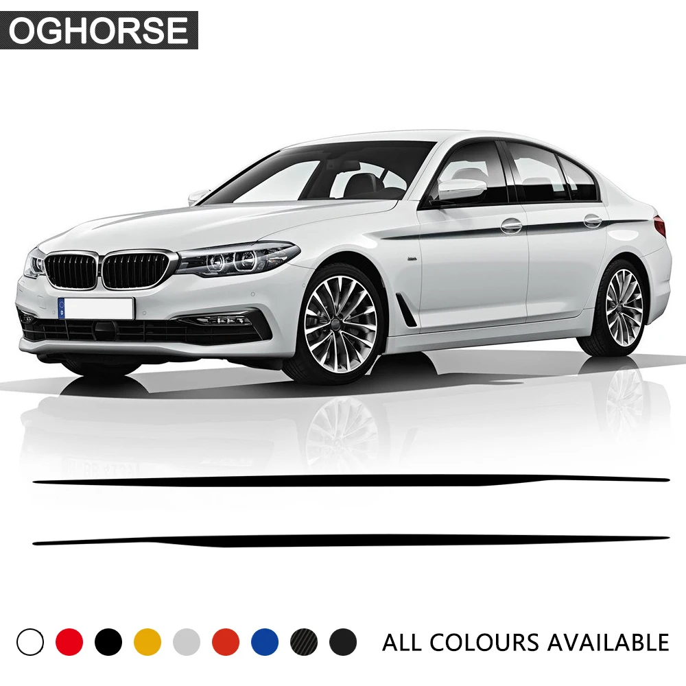

2pcs M Performance Door Side Stripe Sticker Decal Waist Line Racing Body Decal Decoration for BMW 5 Series G30 G31 Accessories