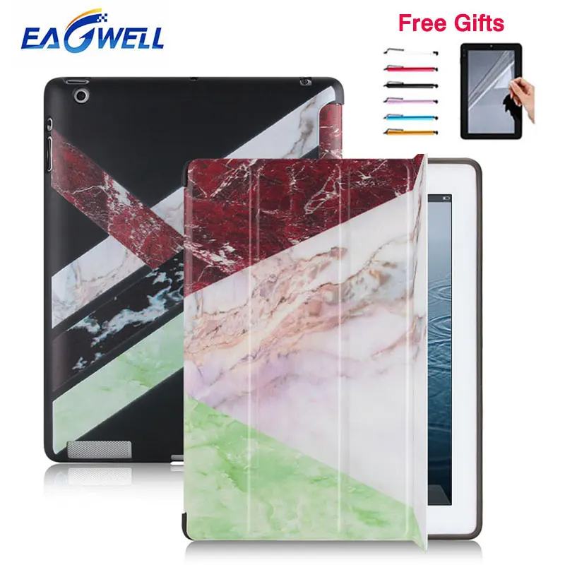 

Eagwell Marble Flip Case Cover for Apple iPad 9.7 2017 2018 Leather+TPU Tablet Smart Cover Stand for iPad Pro 10.5 inch Case