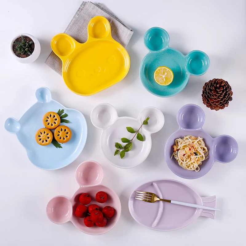 Может быть керамическая печь моделирование мультфильм для малышей тарелка для Кормление лоток bowl блюда детская посуда