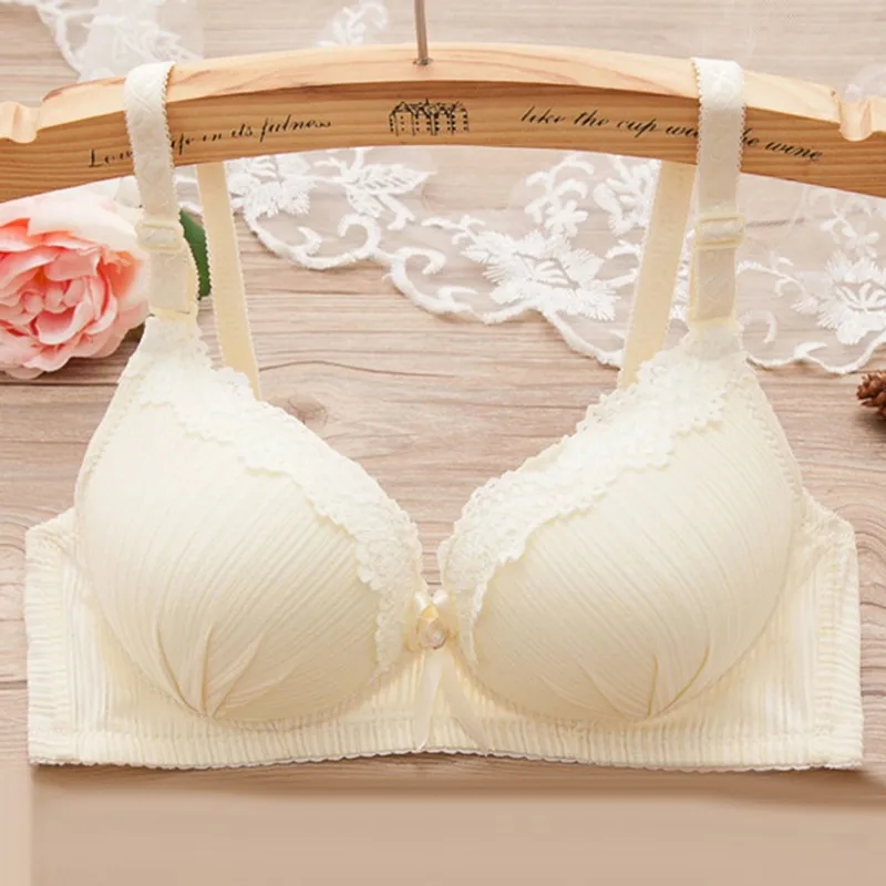 Breathable Seamless Women Bra Sweet Style Lace Bras For Women Solid