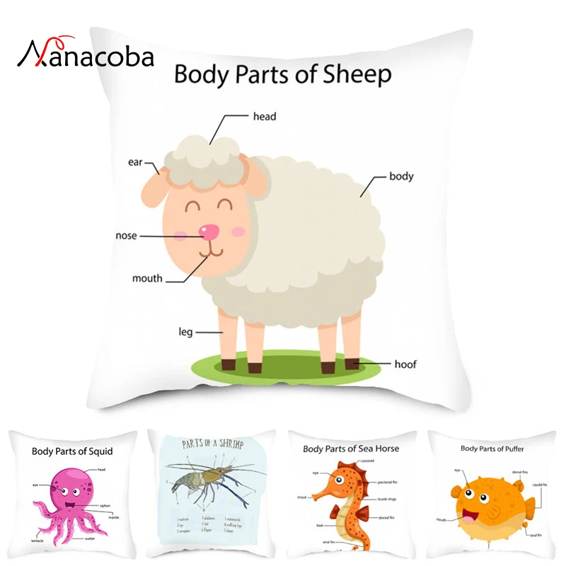 لطيف الكلب القط غطاء الوسادة الحيوان القطن البوليستر غطاء الوسادة s المخدة المنزل مكتب الزخرفية سيارة أريكة رمي الوسائد غطاء