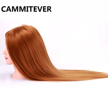 

CAMMITEVER Synthetic Hairdressing Hair Training Salon Show Model Fake Head Female Mannequin Head Making Birthday Hairstyle Braid