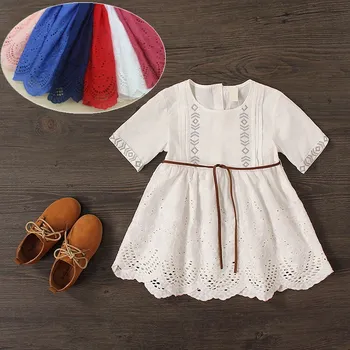 

Free Shipping High Quality Off White pink blue Claret Cotton Cloth Bilateral Embroidered Lace Fabric Width 138Cm RS723