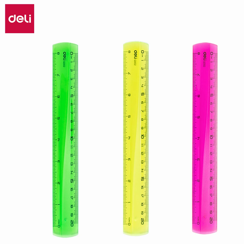 

Deli PS Ruler Easy-grab 3PCS/LOT 20cm Translucent one color each EG00202