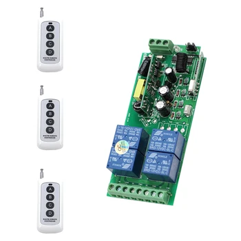 

85V-250V 4CH 10A Relay RF Wireless Remote Control Switch Security Doors Electric Doors Smart Home 3* Transmitter and Receiver