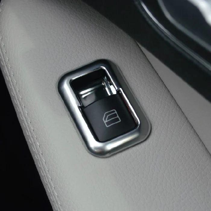 Матовая хромированная для дверей окон переключатель Панель крышка автомобильные наклейки Накладка для Mercedes C glk-класс W176 W246 W204 W212 W218 X204