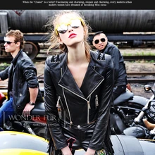 Куртка из натуральной кожи в готическом стиле; пальто из овечьей кожи с высоким стоячим рукавом и кисточками на молнии; куртка из овечьей кожи с кисточками