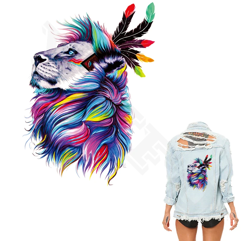 

Colife Patches Colorful Lions Clothing To Iron-on Patches A-level Washable Heat Print On Jeans T-shirt Dresses Christmas Gift