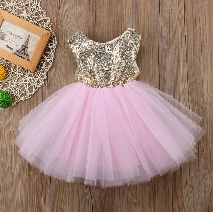 Online Pageant Anak Bayi Gadis Putri Gaun Tutu Tulle Kembali Berongga Out Party Dress Pink Red Ball Gown Formal Dresses Pakaian