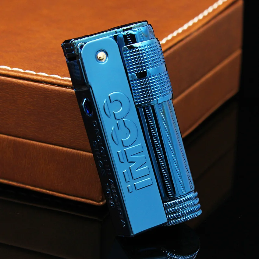 

Austria IMCO 6700 vintage Copper shell blue kerosene lighter,Men's cigarette lighter