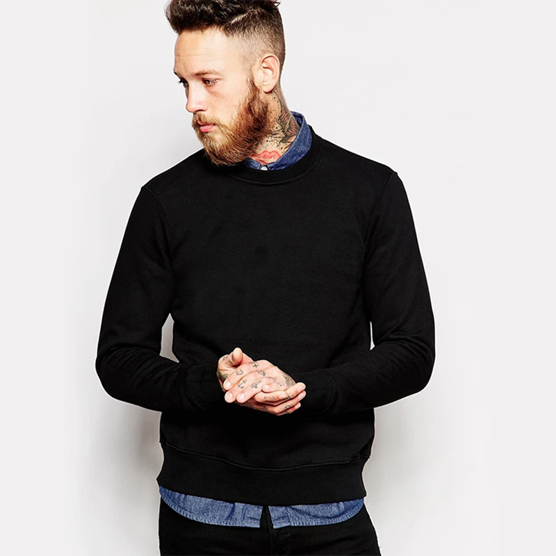 Новинка 2021 мужская флисовая толстовка без капюшона худи Свитшот|mens fleece|blank