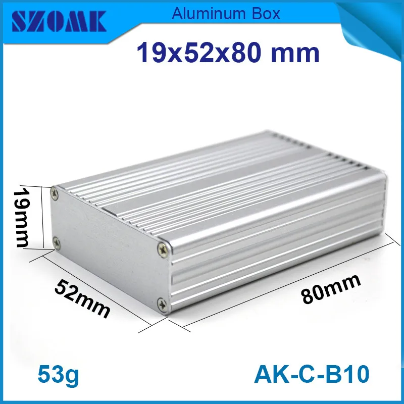 

1 piece free shipping silver aluminum extruded housing for electonics project box 19*52*80mm