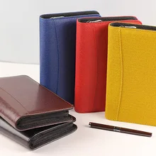 Рассыпчатая листовая шпиндель многоразового использования 18K 25K 32K мини ежедневный портфель записная книжка papelaria папка с калькулятором на молнии