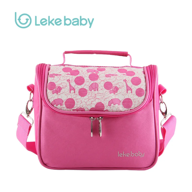 Lekebaby Fashion Mummy Maternity Nappy bag Brand Thermo Thermal Baby Bottle Holder Nursing Insulation Bag Baby Mother Handbag - Цвет: rose red