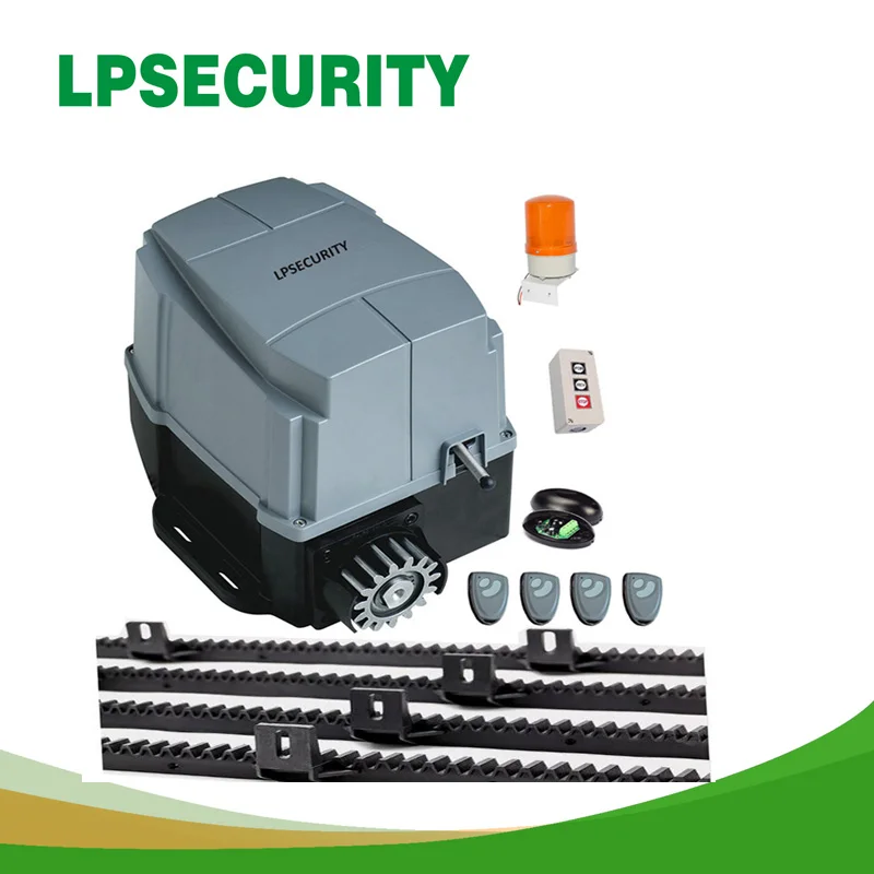 US $303.05 LPSECURITY With 5m Or 6m Nylon Racks 1600kg AC Engine Automatic Gate System Foresee Electric GSM Sliding Gate Door Opener Motor