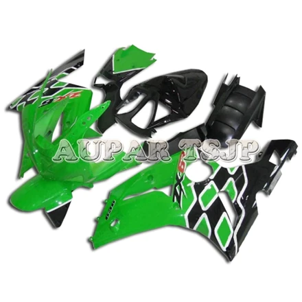 Sportbike кузов комплект для Kawasaki ZX-6R 636 2003 2004 03 04 ZX6R Обтекатели АБС-пластик фильтры объективов насыщенного зеленого Черные корпуса
