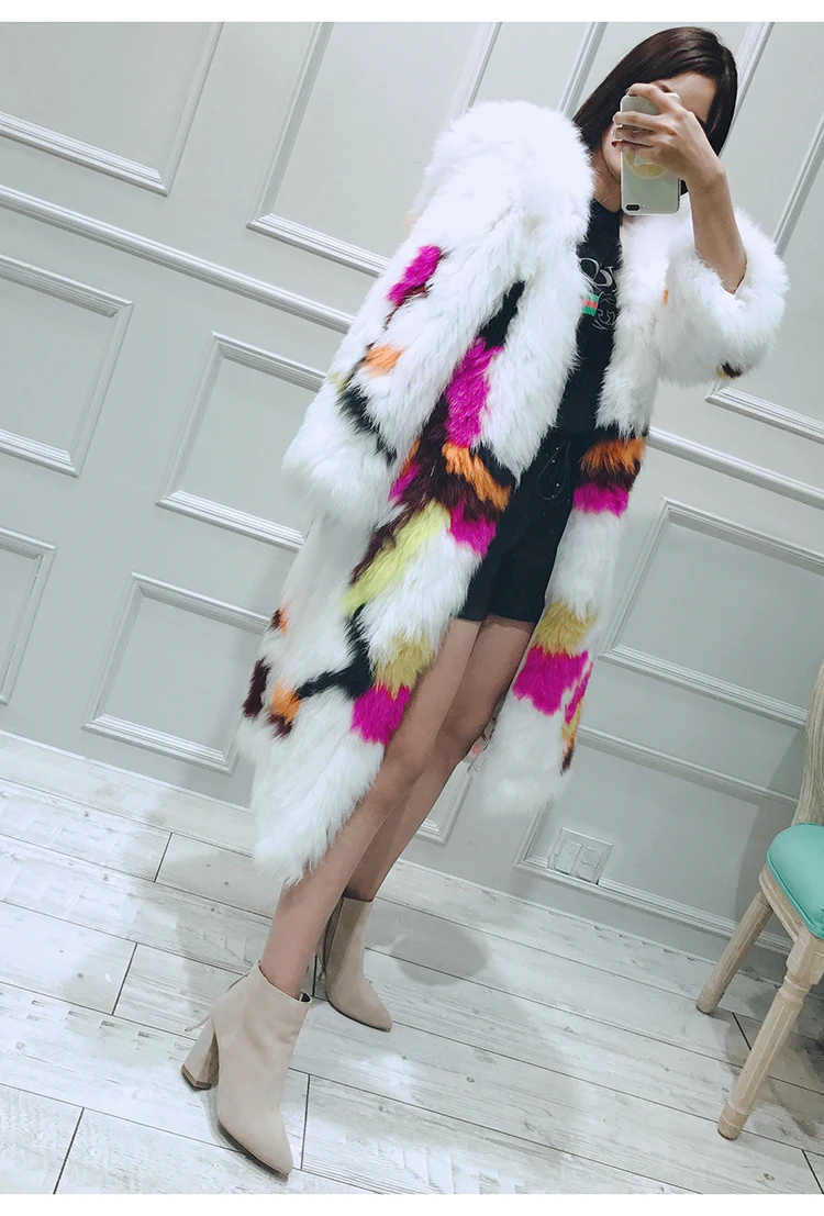 gennuine real knitted fox fur coat with hoody  (7)