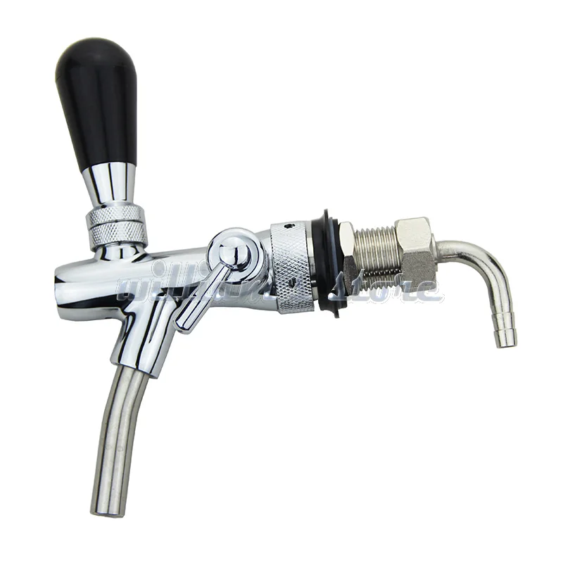 Draft Beer Adjustable Faucet Draft Chrome Plating 55mm Shank Homebrew