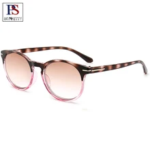 Весенние дужки градиентные серые прозрачные PC очки для чтения, круглая оправа для Пресбиопии очки для женщин(+ 1,00-+ 4,00) A8145