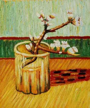 Peinture à l'huile de Vincent Van Gogh, branche d'amande en fleurs dans un  verre, toile florale, photos murales pour salons | AliExpress