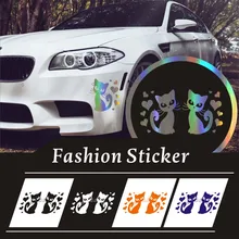 자동차 스티커 3d 재미 있은 고양이 사랑 동물 귀여운 트럭 오토바이 전기 자동차 스타일링 비닐 decals 사용자 지정 반사 방수(China)