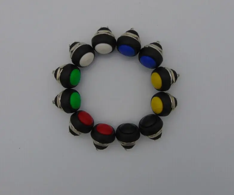 

100PCS/Lot Waterproof OFF-(ON) 12mm Momentary Push button Switch PBS-33B Spring return 3A 250VAC
